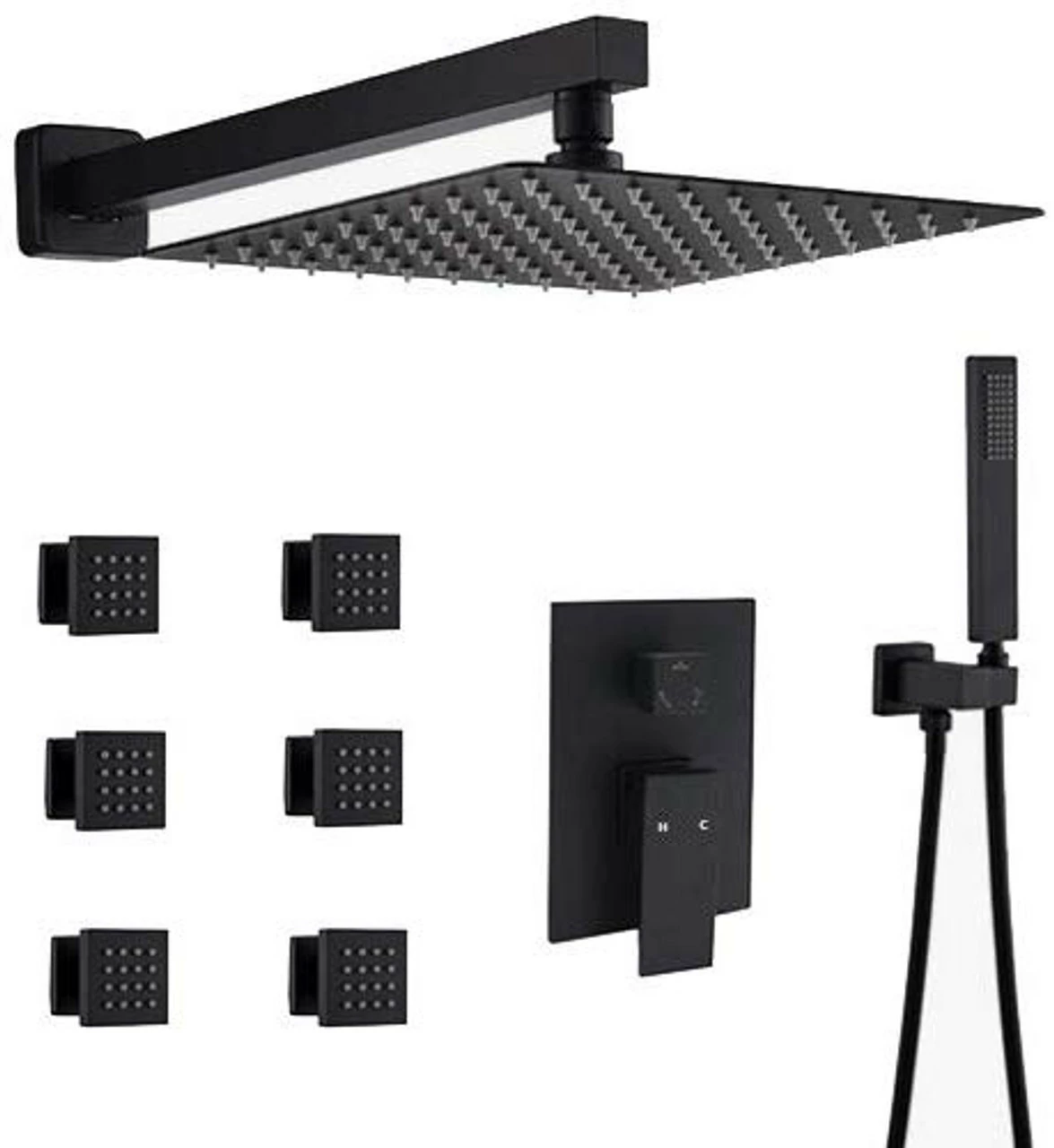 Royal Max Matte Black Shower With Jets 3 Royal Max Matte Black Shower With Jets
