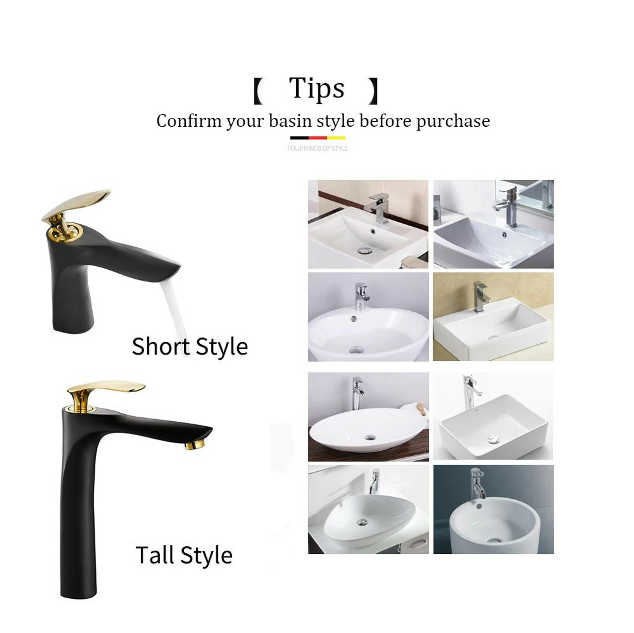 Royal LUXE Tall Single Handle Lav Faucet Black And Gold 8 Royal LUXE Tall Single Handle Lav Faucet Black And Gold - Image 6