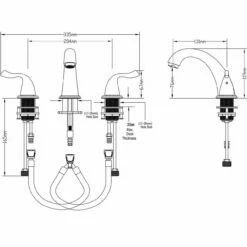 Boca Widespread 8 Inch 3 Holes Double Handles Bathroom Faucet + Valve Brushed Nickel Finish