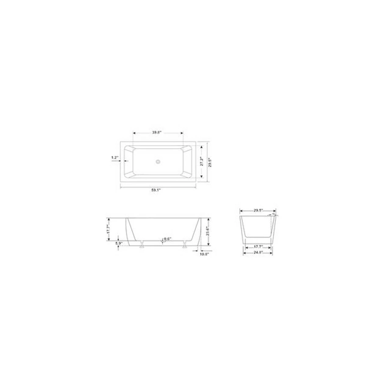 Royal Fiona 59" Inch Freestanding Bath Tub 8 Royal Fiona 59" Inch Freestanding Bath Tub - Image 6