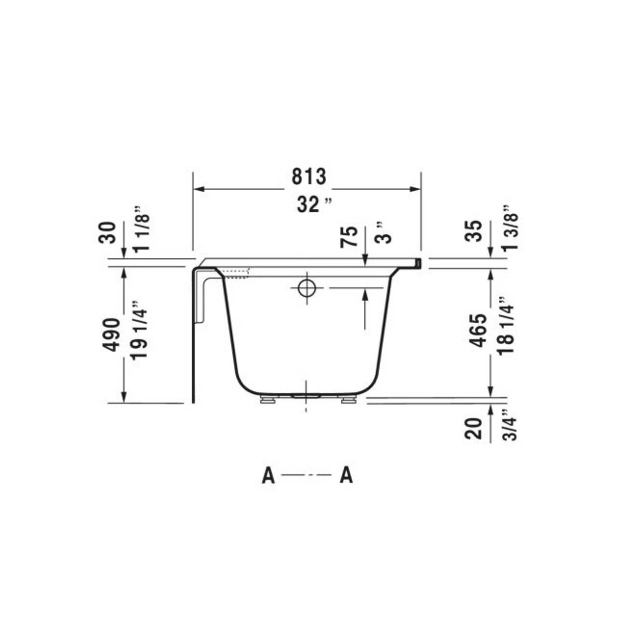 Duravit Architect 66" Alcove Acrylic Soaking Tub With Left Drain And Overflow 8 Duravit Architect 66" Alcove Acrylic Soaking Tub With Left Drain And Overflow - Image 6