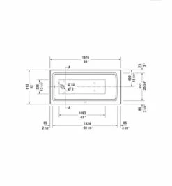 Duravit Architect 66" Alcove Acrylic Soaking Tub With Left Drain And Overflow 18 Duravit Architect 66" Alcove Acrylic Soaking Tub With Left Drain And Overflow -AMERICANBATH Sales 700408 L 19TALL 3 76841.1634316461