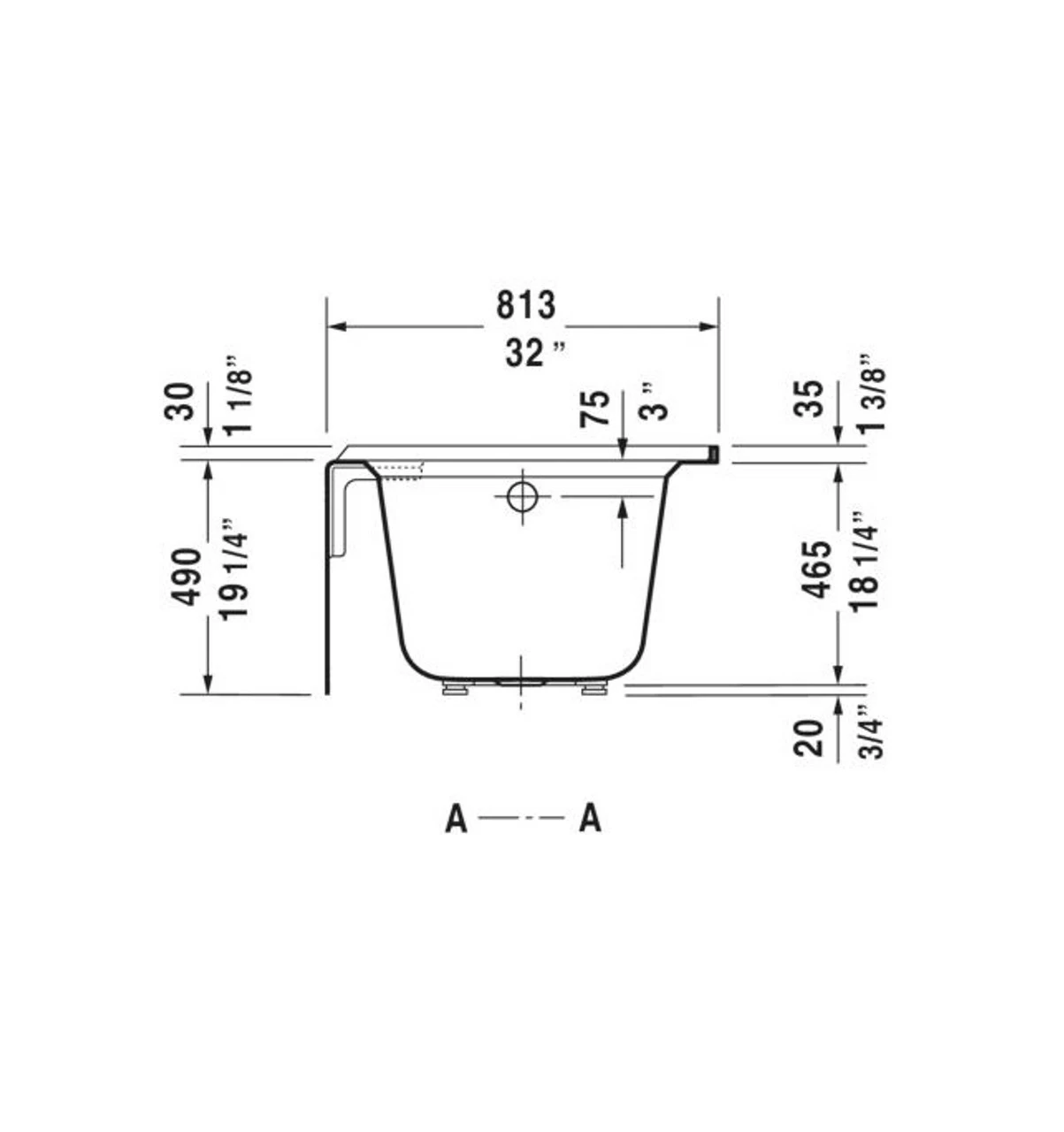 Duravit Architect 66" Alcove Acrylic Soaking Tub With Left Drain And Overflow 11 Duravit Architect 66" Alcove Acrylic Soaking Tub With Left Drain And Overflow - Image 9