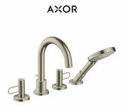 Axor Uno Loop Deck Mounted Roman Tub Filler With 1.75 GPM Hand Shower And Built-In Diverter - Engineered In Germany, Limited Lifetime Warranty