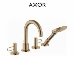 Axor Uno Loop Deck Mounted Roman Tub Filler With 2.0 GPM Hand Shower And Built-In Diverter - Engineered In Germany, Limited Lifetime Warranty