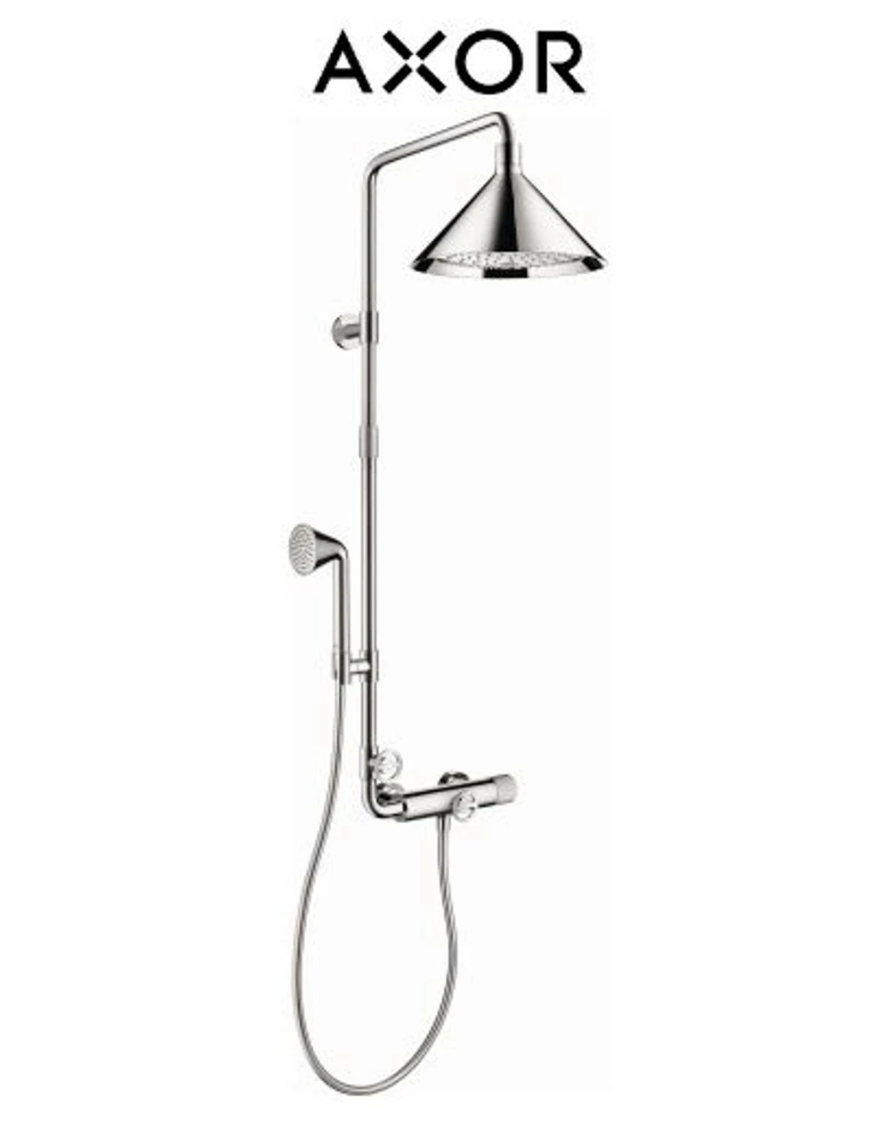 Axor Front Shower System Package With Shower Head And Handshower On Sliding Wallbar - Valve Not Included 3 Axor Front Shower System Package With Shower Head And Handshower On Sliding Wallbar - Valve Not Included
