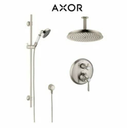 Axor Montreux Thermostatic Shower System With Shower Head, Handshower, Slide Bar, And Volume Control - Includes Rough-In Valve