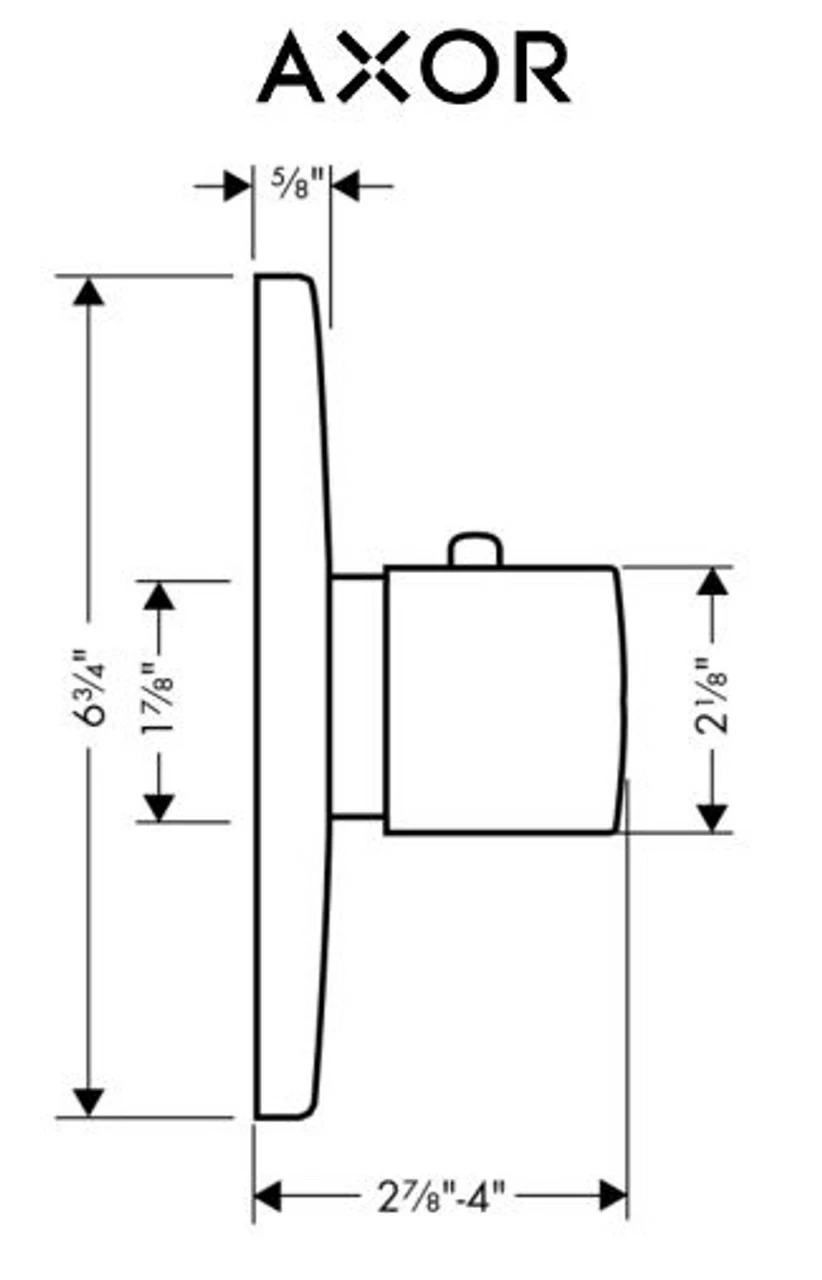 Axor Uno Thermostatic Shower System With Shower Head, Handshower, Slide Bar, And Volume Control - Includes Rough-In Valve 7 Axor Uno Thermostatic Shower System With Shower Head, Handshower, Slide Bar, And Volume Control - Includes Rough-In Valve - Image 5