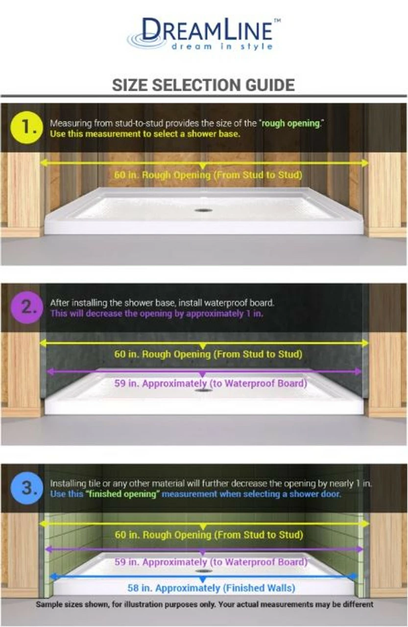 DreamLine Encore 56-60" W X 76" H Semi-Frameless Bypass Sliding Shower Door 18 DreamLine Encore 56-60" W X 76" H Semi-Frameless Bypass Sliding Shower Door - Image 16