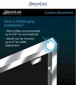 DreamLine Encore 56-60" W X 76" H Semi-Frameless Bypass Sliding Shower Door 33 DreamLine Encore 56-60" W X 76" H Semi-Frameless Bypass Sliding Shower Door -AMERICANBATH Sales DL 2.3 60765.1653161743