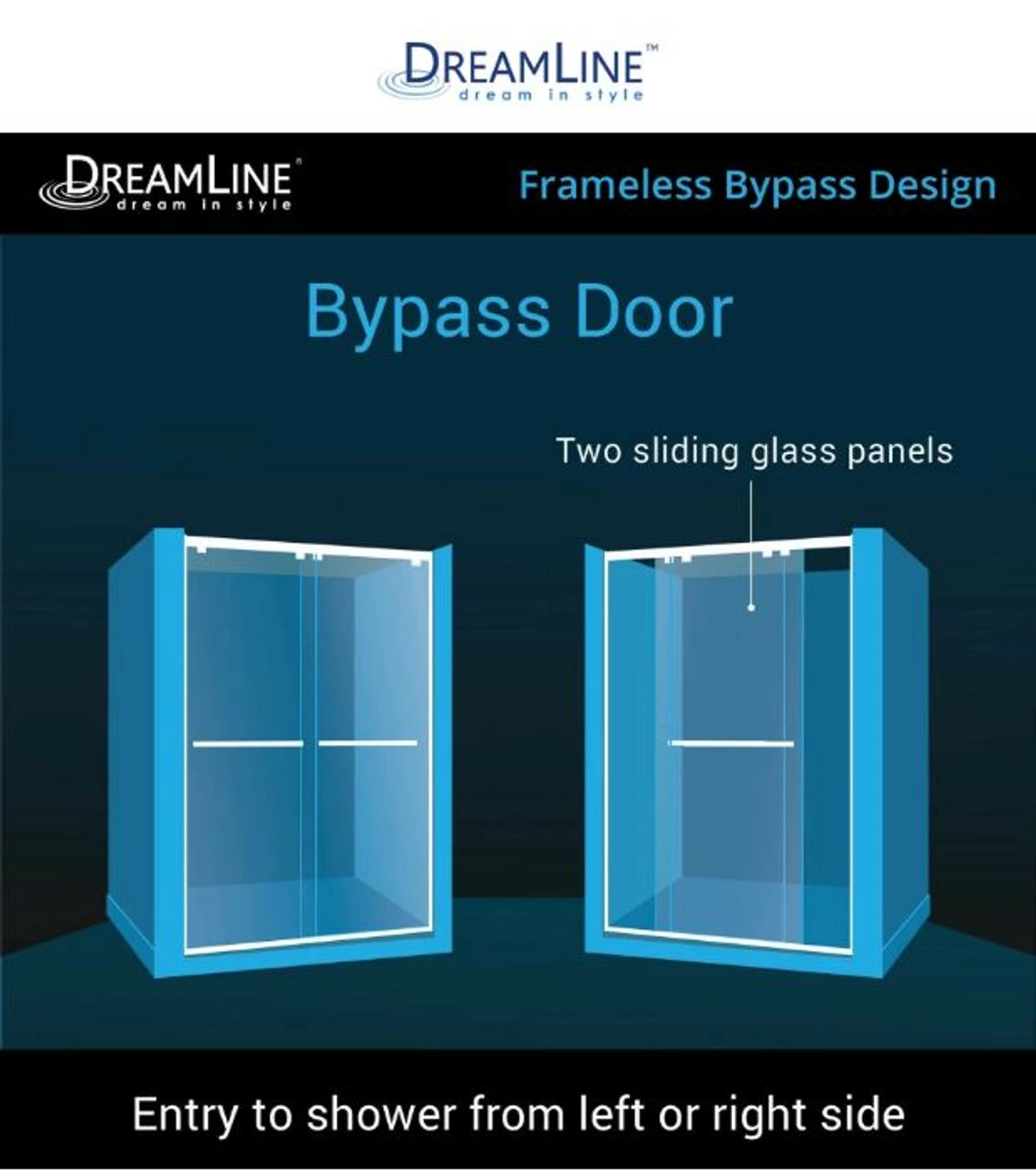 DreamLine Encore 56-60" W X 76" H Semi-Frameless Bypass Sliding Shower Door 16 DreamLine Encore 56-60" W X 76" H Semi-Frameless Bypass Sliding Shower Door - Image 14