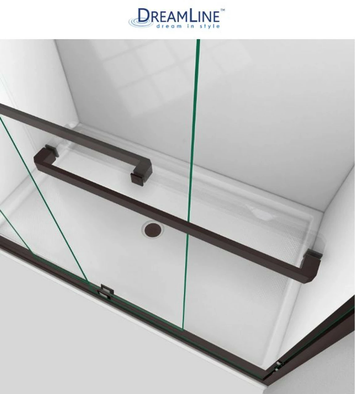 DreamLine Encore 56-60" W X 76" H Semi-Frameless Bypass Sliding Shower Door 6 DreamLine Encore 56-60" W X 76" H Semi-Frameless Bypass Sliding Shower Door - Image 4