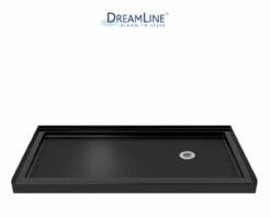 DreamLine Charisma 78-3/4" High X 60" Wide 32" Deep Sliding Frameless Shower Door With Clear Glass, SlimeLine Shower Base Kit, And Right Drain -AMERICANBATH Sales DL 3.14 37014.1653163142