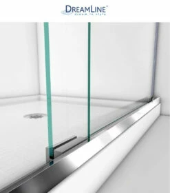DreamLine Charisma 78-3/4" High X 60" Wide 36" Deep Sliding Frameless Shower Door With Clear Glass, SlimeLine Shower Base Kit, And Right Drain -AMERICANBATH Sales DL 3.6 03461.1653164232