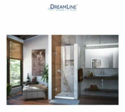 DreamLine Unidoor 72" High X 30" Wide Hinged Frameless Shower Door With Clear Glass -AMERICANBATH Sales Dline 3.1 56650.1653146960
