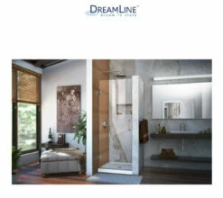 DreamLine Unidoor 72" High X 30" Wide Hinged Frameless Shower Door With Clear Glass -AMERICANBATH Sales Dline 3.2 50845.1653146960