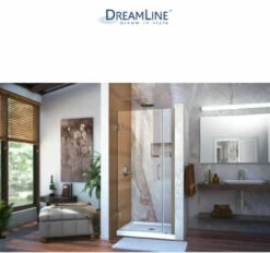 DreamLine Unidoor 72" High X 30" Wide Hinged Frameless Shower Door With Clear Glass (2) -AMERICANBATH Sales Dline 4.2 33579.1653148186