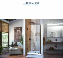 DreamLine Unidoor 72" High X 30" Wide Hinged Frameless Shower Door With Clear Glass (2) -AMERICANBATH Sales Dline 4.3 95235.1653148186