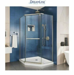 DreamLine Prism 72" High X 34-1/8" Wide X 34-1/8" Deep Pivot Frameless Shower Enclosure With Clear Glass