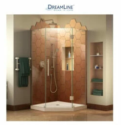 DreamLine Prism Plus 72" H X 38" W X 38" D Hinged Frameless Shower Enclosure With Clear Glass And 40" X 40" Shower Base