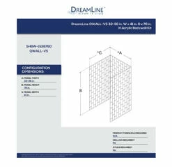 DreamLine QWALL-VS 32 - 36" W X 41" D X 76" H Acrylic Backwall Shower Kit -AMERICANBATH Sales Dreamline 14.4 28643.1652904932