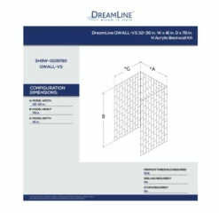 DreamLine QWALL-VS 32 - 36" W X 41" D X 76" H Acrylic Backwall Shower Kit (2) -AMERICANBATH Sales Dreamline 15.1 35554.1652906394