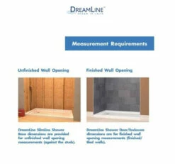 DreamLine SlimLine Shower Installation Package With 76-3/4" High X 36" Wide X 36" Deep Shower Walls And 36" By 36" Single Threshold Shower Base -AMERICANBATH Sales Dreamline 16.6 42831.1652906945