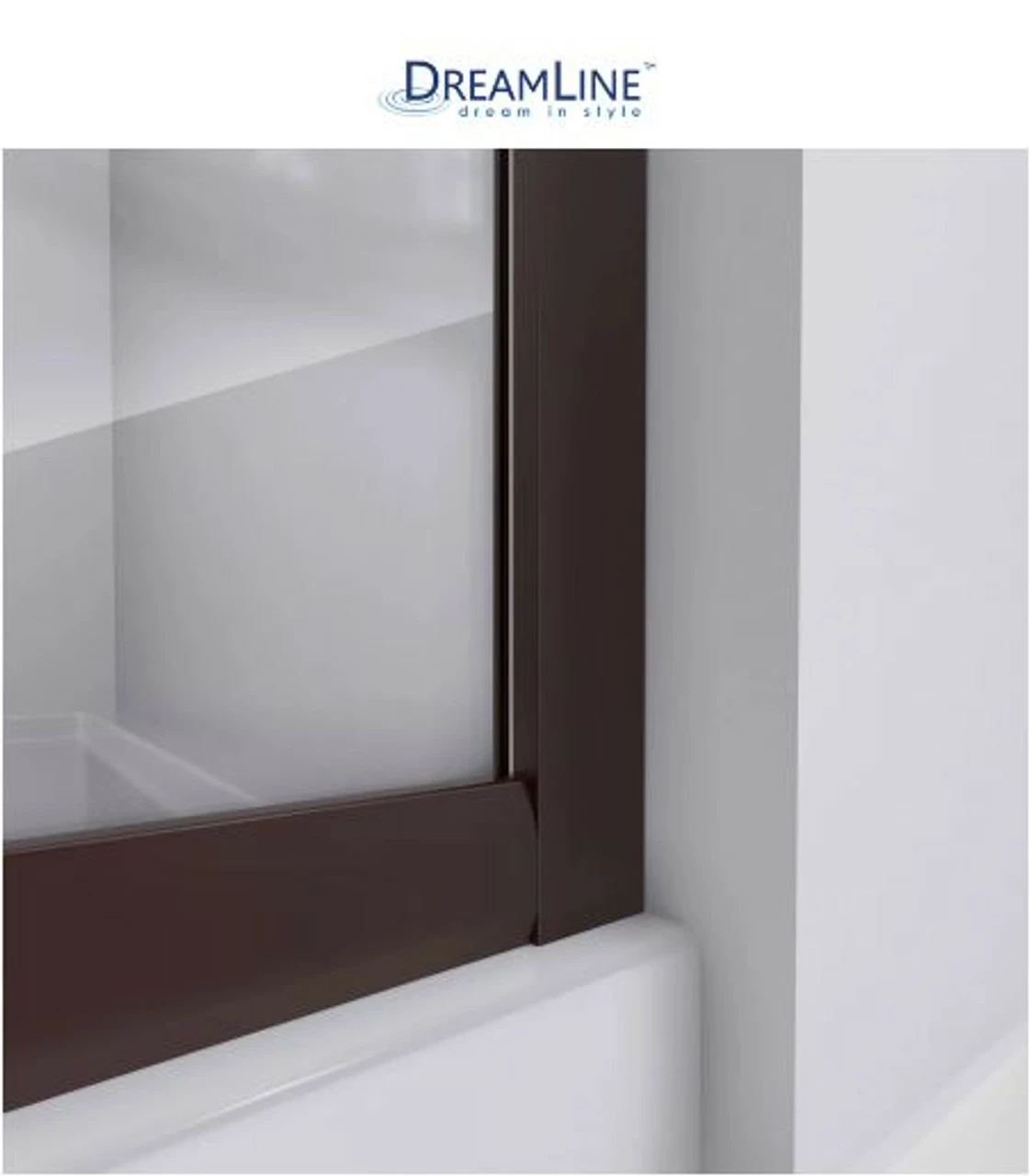 DreamLine Prime 33" Wide X 76 3/4" High Semi-Frameless Frosted Glass Sliding Shower Enclosure - Includes Shower Base 13 DreamLine Prime 33" Wide X 76 3/4" High Semi-Frameless Frosted Glass Sliding Shower Enclosure - Includes Shower Base - Image 11