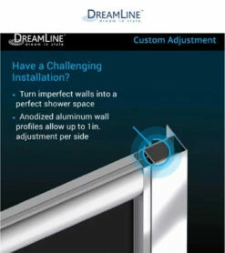 DreamLine Prime 33" Wide X 76 3/4" High Semi-Frameless Frosted Glass Sliding Shower Enclosure - Includes Shower Base 40 DreamLine Prime 33" Wide X 76 3/4" High Semi-Frameless Frosted Glass Sliding Shower Enclosure - Includes Shower Base -AMERICANBATH Sales Dreamline 19.2 98415.1653334001