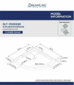 DreamLine Prime 33" Wide X 76 3/4" High Semi-Frameless Frosted Glass Sliding Shower Enclosure - Includes Shower Base 39 DreamLine Prime 33" Wide X 76 3/4" High Semi-Frameless Frosted Glass Sliding Shower Enclosure - Includes Shower Base -AMERICANBATH Sales Dreamline 19.3 63575.1653334001