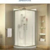 DreamLine Prime 33" Wide X 76 3/4" High Semi-Frameless Frosted Glass Sliding Shower Enclosure - Includes Shower Base -AMERICANBATH Sales Dreamline 19 38374.1653334000
