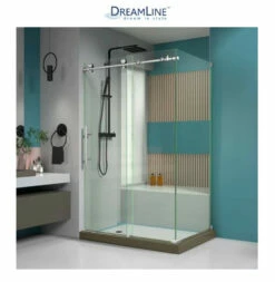DreamLine Enigma-X 76" High X 49" Wide X 34-1/2" Deep Sliding Frameless Shower Enclosure With Clear Glass