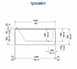 Duravit Starck 59" Drop In Acrylic Soaking Tub With Reversible Drain And Overflow 8 Duravit Starck 59" Drop In Acrylic Soaking Tub With Reversible Drain And Overflow -AMERICANBATH Sales Duravit 11.2 27118.1652194915
