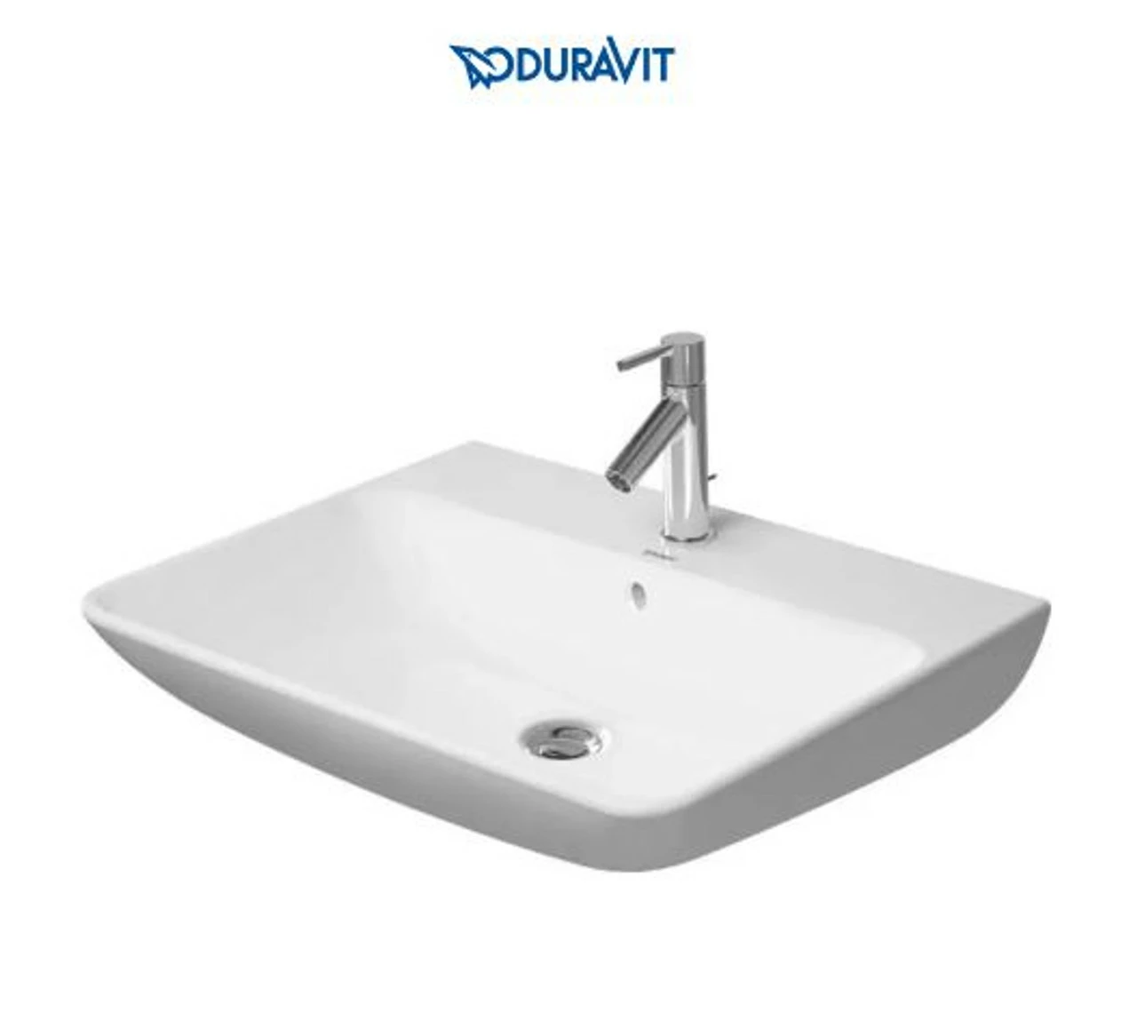 Duravit ME By Starck 25-5/8" Rectangular Ceramic Wall Mounted Bathroom Sink With Overflow And Single Faucet Hole 3 Duravit ME By Starck 25-5/8" Rectangular Ceramic Wall Mounted Bathroom Sink With Overflow And Single Faucet Hole