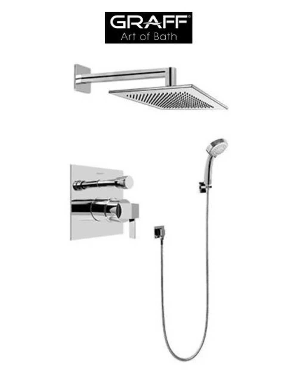 Graff Qubic Tre Pressure Balanced Shower Trim With Metal Lever Handle 3 Graff Qubic Tre Pressure Balanced Shower Trim With Metal Lever Handle