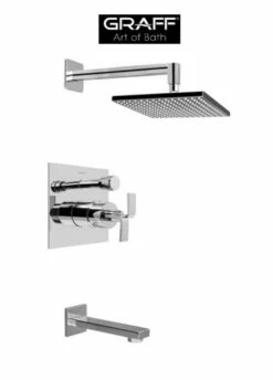 Graff Immersion Pressure Balanced Tub And Shower System With Single Function Shower Head And Metal Lever Handle