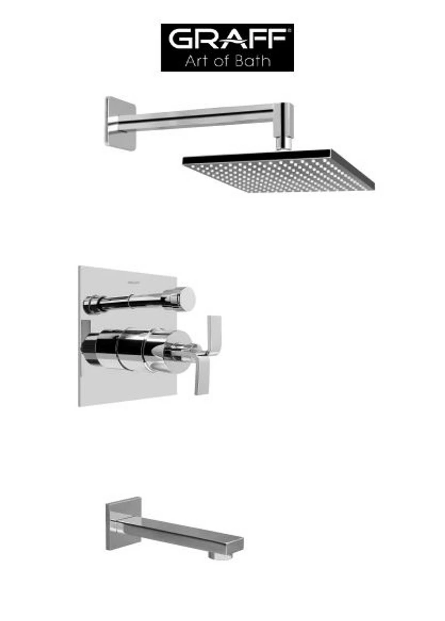 Graff Immersion Pressure Balanced Tub And Shower System With Single Function Shower Head And Metal Lever Handle 3 Graff Immersion Pressure Balanced Tub And Shower System With Single Function Shower Head And Metal Lever Handle