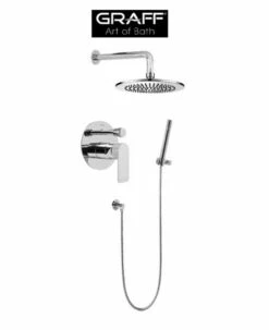 Graff Sento Shower Trim Package With Single Function Rain Shower Head And Handshower