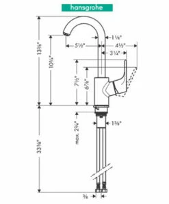 Hansgrohe Focus High-Arc Bar Faucet With Quick Clean Aerator - Includes Lifetime Warranty -AMERICANBATH Sales HG 12.1 97427.1654184052