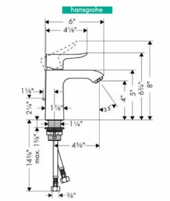 Hansgrohe Metris Single Hole Bathroom Faucet With EcoRight, Quick Clean, And ComfortZone Technologies - Drain Assembly Includedv -AMERICANBATH Sales HG 15.1 62488.1654185161