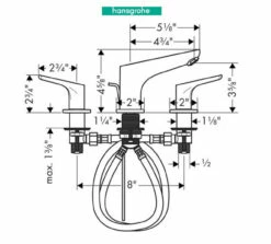 Hansgrohe Focus 1.2 GPM Widespread Bathroom Faucet With EcoRight, Quick Clean, And ComfortZone Technologies - Drain Assembly Included -AMERICANBATH Sales HG 19.1 82734.1654192915