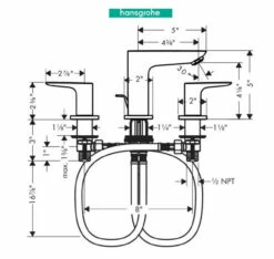 Hansgrohe Talis E 1.2 GPM Widespread Bathroom Faucet With QuickClean, ComfortZone And EcoRight Technology - Includes Metal Pop-Up Drain Assembly -AMERICANBATH Sales HG 2.1 55023.1654102141