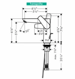 Hansgrohe Talis E 1.2 GPM Single Hole Bathroom Faucet With QuickClean, ComfortZone And EcoRight Technology - Includes Metal Pop-Up Drain Assembly (2) -AMERICANBATH Sales HG 25.1 57431.1654201003