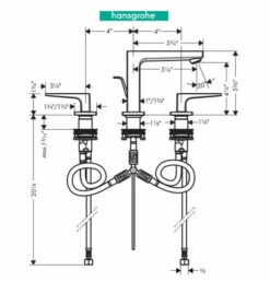Hansgrohe Metropol 1.2 (GPM) Widespread Bathroom Faucet With Loop Handles And Pop-Up Drain - Limited Lifetime Warranty -AMERICANBATH Sales HG 27.1 52052.1654201913