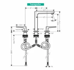 Hansgrohe Metropol 1.2 (GPM) Widespread Bathroom Faucet With Loop Handles Less Drain Assembly - Limited Lifetime Warranty -AMERICANBATH Sales HG 30.1 27356.1654267267