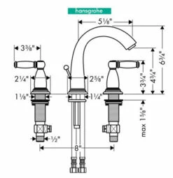 Hansgrohe Swing C 1.2 GPM Widespread Bathroom Faucet With EcoRight And Quick Clean Technologies - Drain Assembly Included -AMERICANBATH Sales HG 37.1 11103.1654273861