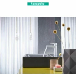 Hansgrohe Talis E 1.2 GPM Single Hole Bathroom Faucet With QuickClean, ComfortZone And EcoRight Technology - Includes Metal Pop-Up Drain Assembly -AMERICANBATH Sales HG 4.7 55607.1654112025