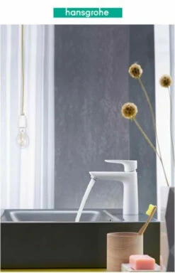 Hansgrohe Talis E 1.2 GPM Single Hole Bathroom Faucet With QuickClean, ComfortZone And EcoRight Technology - Includes Metal Pop-Up Drain Assembly -AMERICANBATH Sales HG 4.8 52871.1654112025