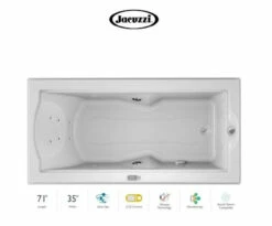 Jacuzzi 72" X 36" Fuzion Drop In Luxury Salon Spa Bathtub With 14 Jets, LCD Controls, Illumatherapy, Heater, Right Drain And Left Pump - Integrated Drain Assembly Included