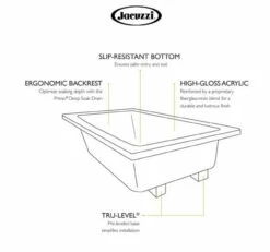 Jacuzzi 72" X 36" Fuzion Drop In Soaking Bathtub With Universal Drain - Integrated Drain Assembly Included -AMERICANBATH Sales JKZ 4.4 05108.1654110672
